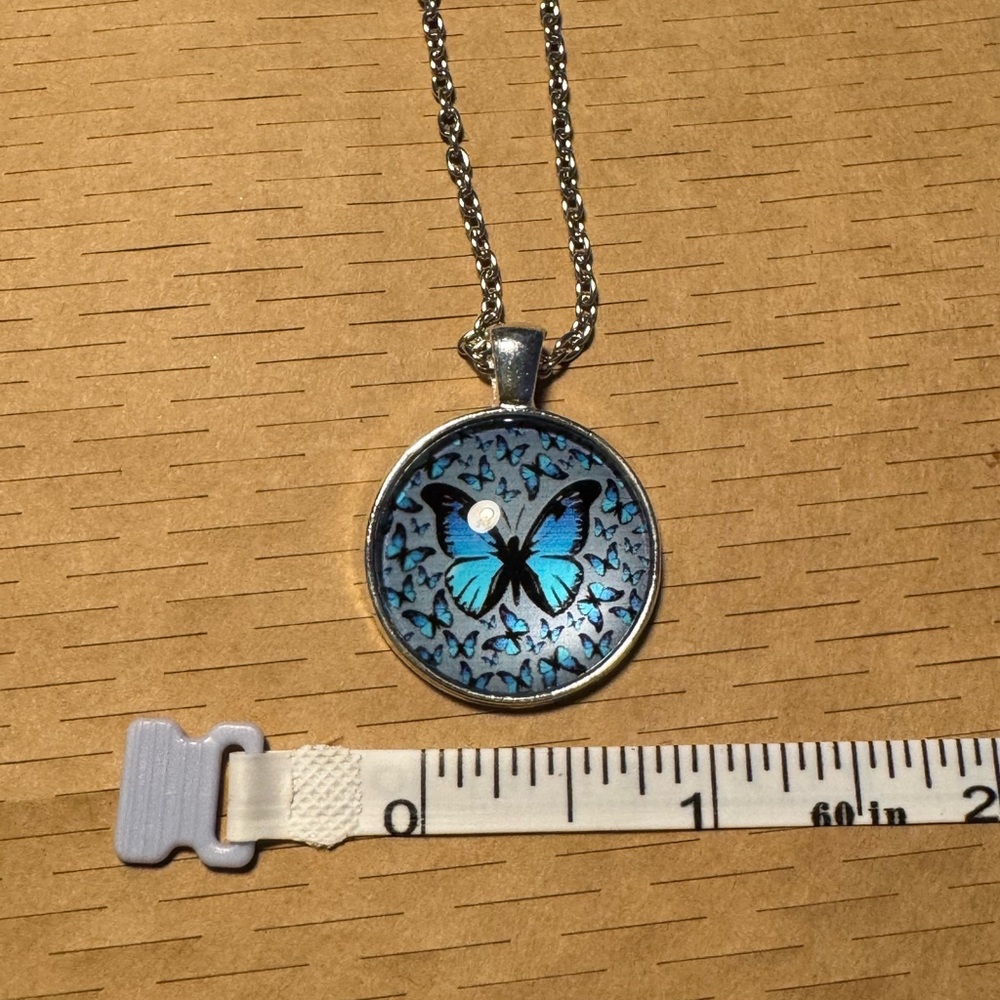 Silver Butterfly Pendant Necklace